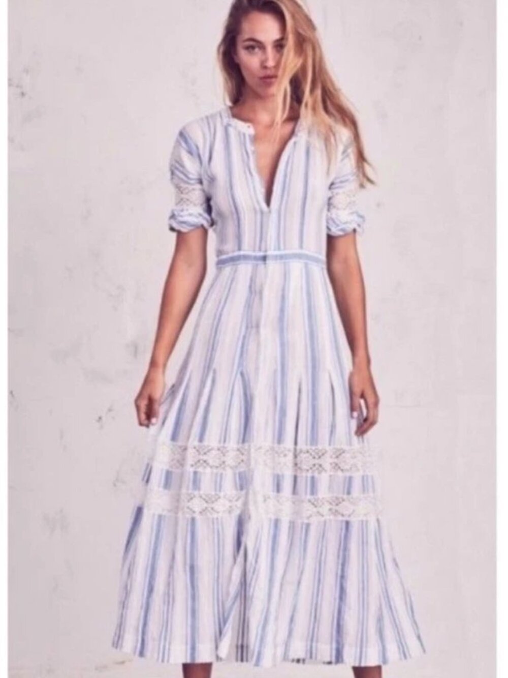 LoveShackFancy Eden Maxi Dress Striped 10